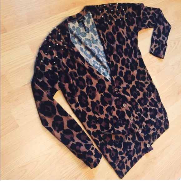 Nollie Sweaters - Nollie leopard studded small cardigan